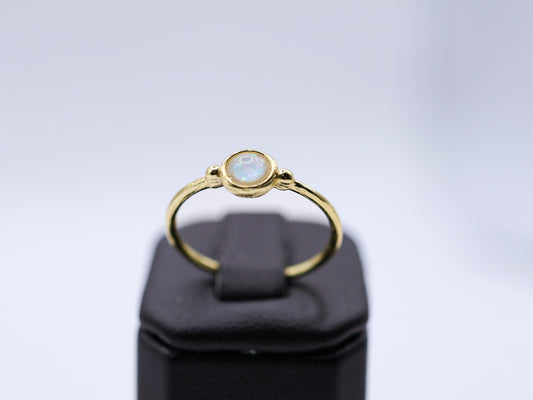 925 Gold-plated white opalite minimalist ring