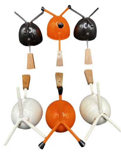 Rare Set Of 6 Tripod Egg Cups Mid-Century Modern, Retro Kitchen Accessories