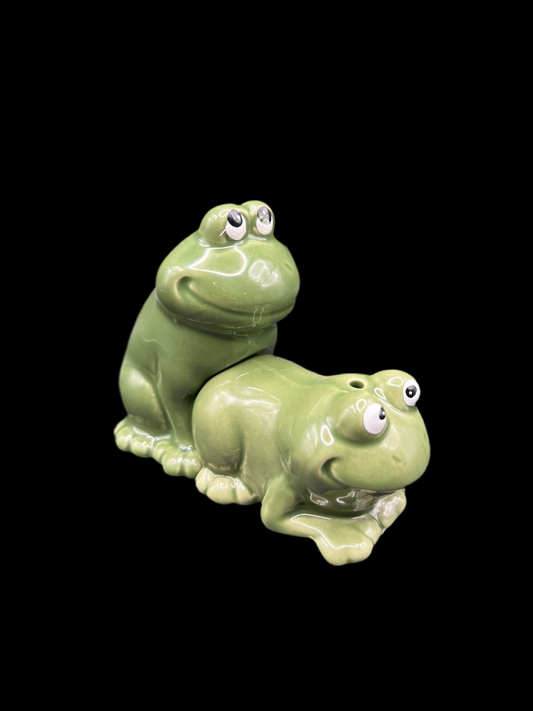 Naughty Playful Frogs Collectible Salt and Pepper Shakers