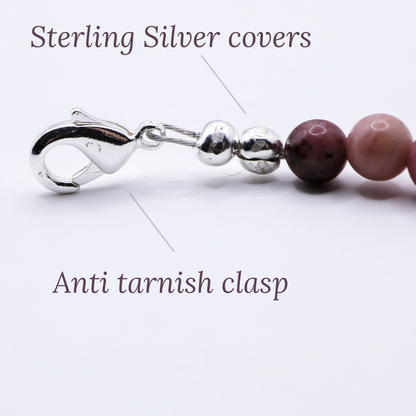 Australian Handmade Adjustable Pregnancy & Postpartum Silver-plated Crystal Bracelet | 19cm