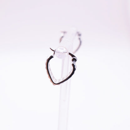 925 Silver Studded Triangle Small Latch Hoop Women’s Earrings