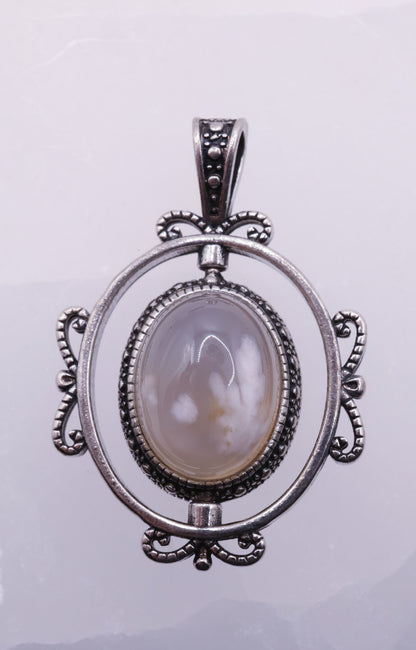 Sakura Agate Rotating Pendant | #9