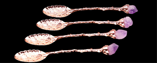 Single Witchy Genuine Crystal Coffee & Tea Spoon – Whimsical Decorative Gift