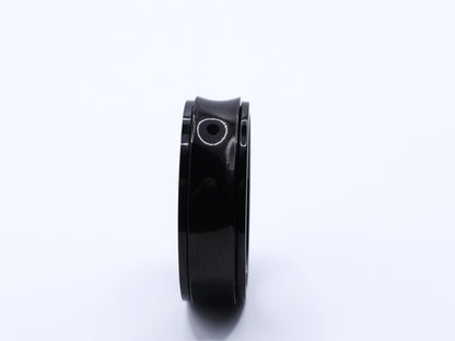 Mens black stainless steel rotating fidget ring