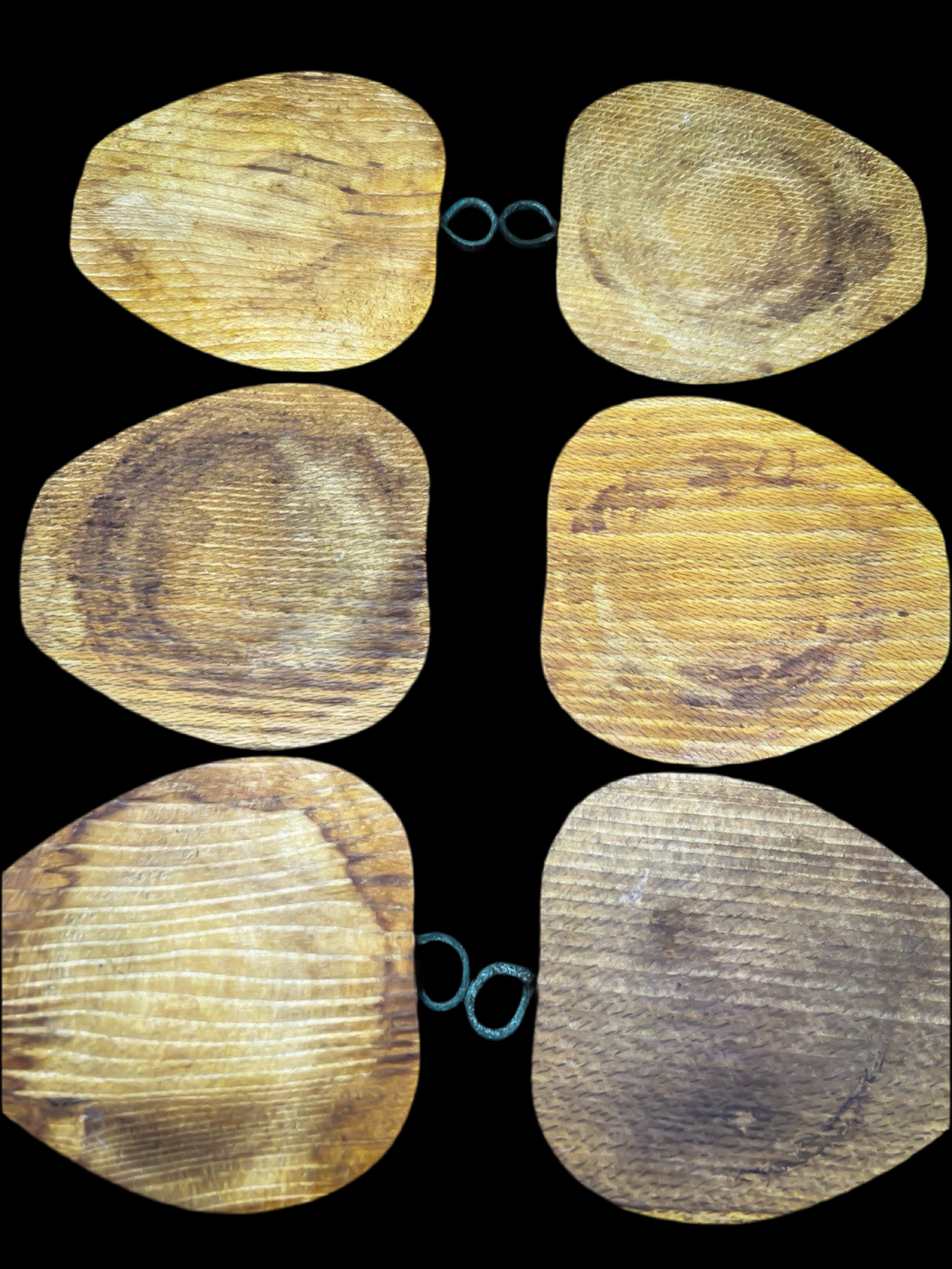 Rustic Wooden Apple Coasters Set of 6, Cork Backed With Leather Strap and Stand