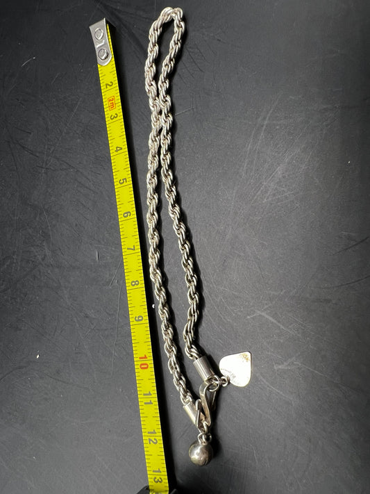 22k Stamped Silver Twisted Rope Bracelet
