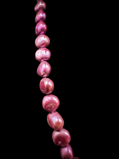 Unique Pearl Necklace Purple/Pink With Magnetic Clasp
