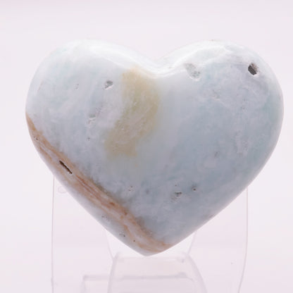 Carribean Calcite (Aragonite) Heart 141g Medium Size 8cm | #2