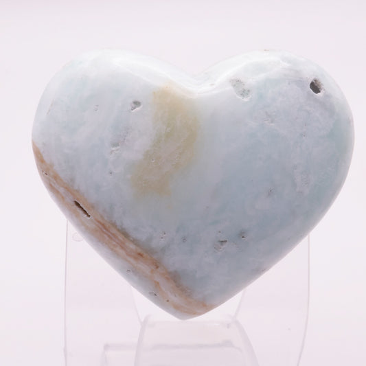 Carribean Calcite (Aragonite) Heart 141g Medium Size 8cm | #2