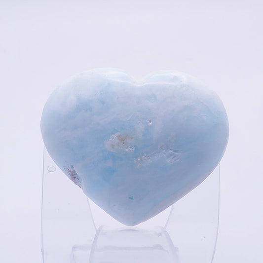 Carribean Calcite (Aragonite) Heart 62g Medium Size 6cm | #1