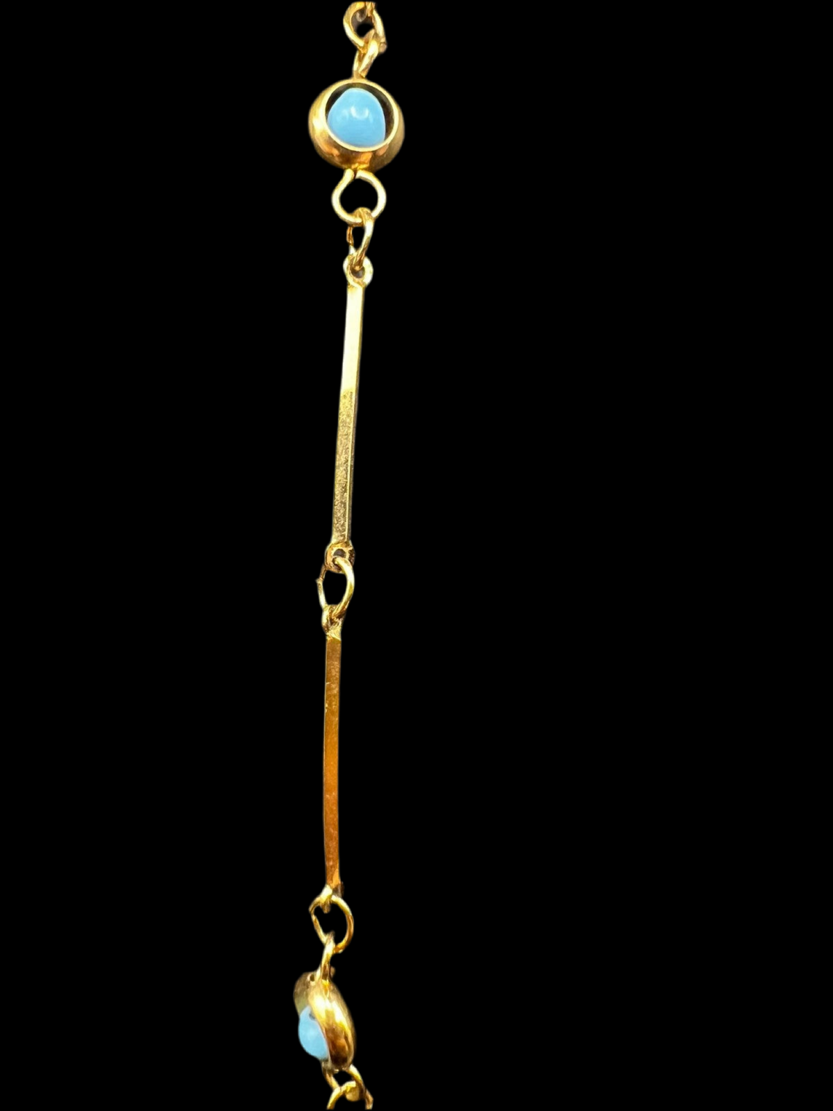 10ct Plated Gold Necklace with Blue Stones, Retro Style Wedding Accessories