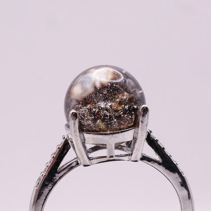 Garden Quartz Adjustable Ring ~ Dark Brown, Orange & Yellow | #7