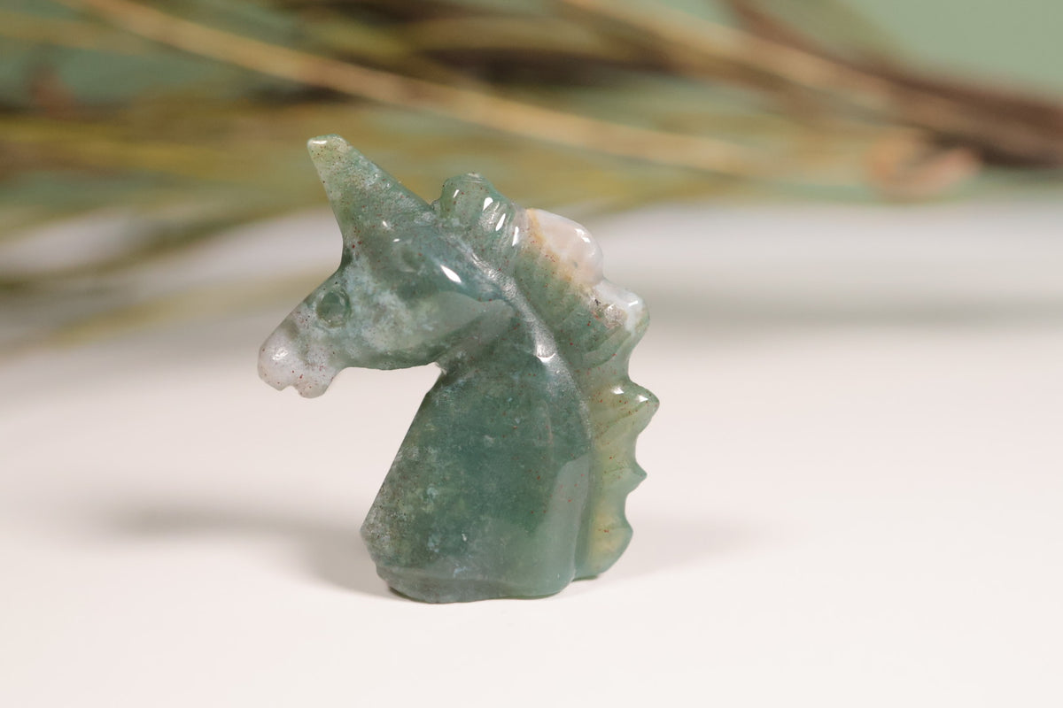 Mini Unicorn Crystal Ocean Jasper Carving 1.5cm | Intuitively Chosen