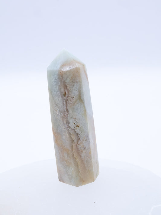 Sky Blue Quartz (Chalcedony)Crystal Point Small 65-100mm | #1
