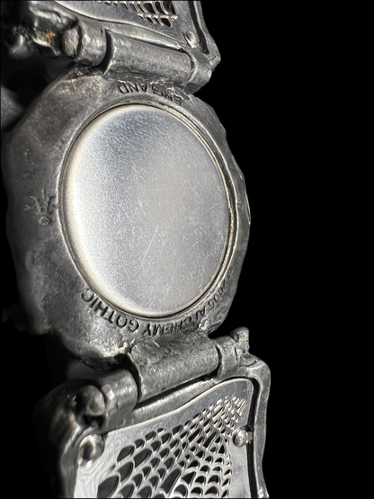 Victorian Gothic Watch – Alchemy Pewter with Skulls, Roses & Crystals
