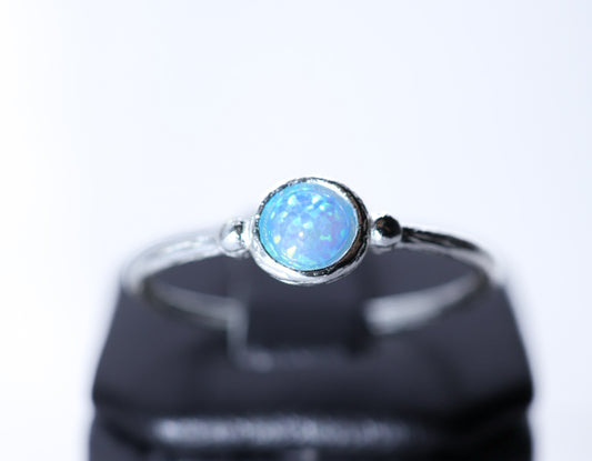 925 sterling silver blue opalite minimalist ring