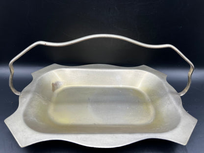Vintage Goldcraft Anodised Aluminium Handled Bread Basket | Mid-Century Australian Serving Dish | Elegant Retro Fruit Bowl