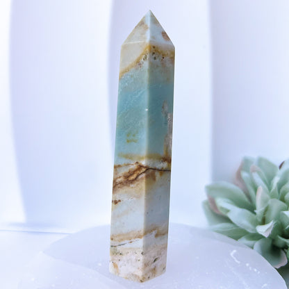 Sky Blue Quartz (Chalcedony) Crystal Point Small 9.5cm || #4  (90g)