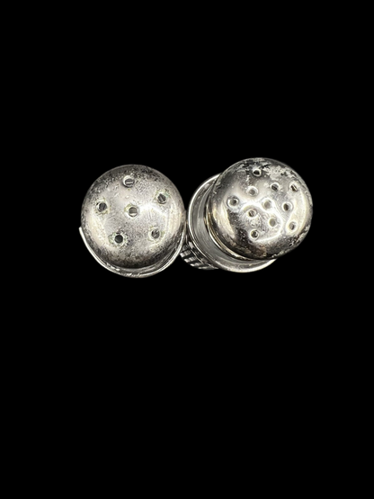 Vintage Japanese Glass and Metal Salt & Pepper Shakers