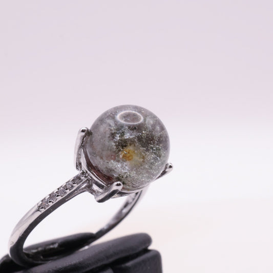 Garden Quartz Adjustable Ring ~ Green, Auburn & Orange | #2