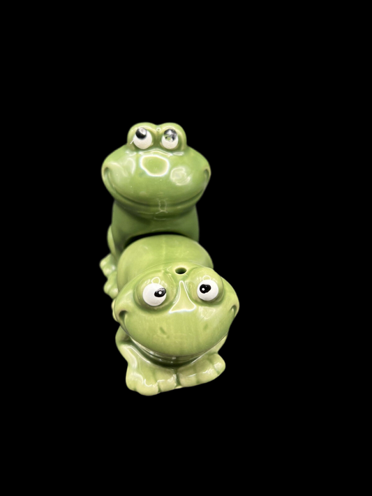 Naughty Playful Frogs Collectible Salt and Pepper Shakers