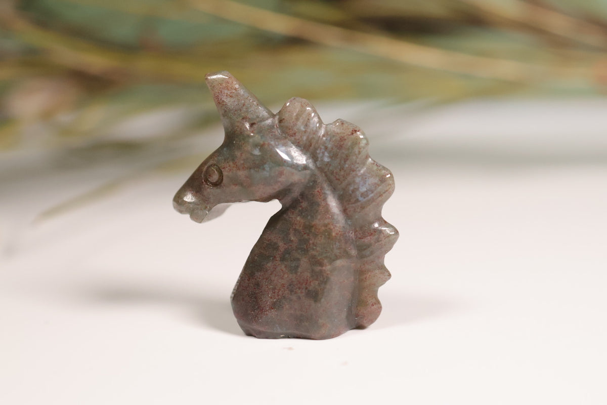 Mini Unicorn Crystal Ocean Jasper Carving 1.5cm | Intuitively Chosen