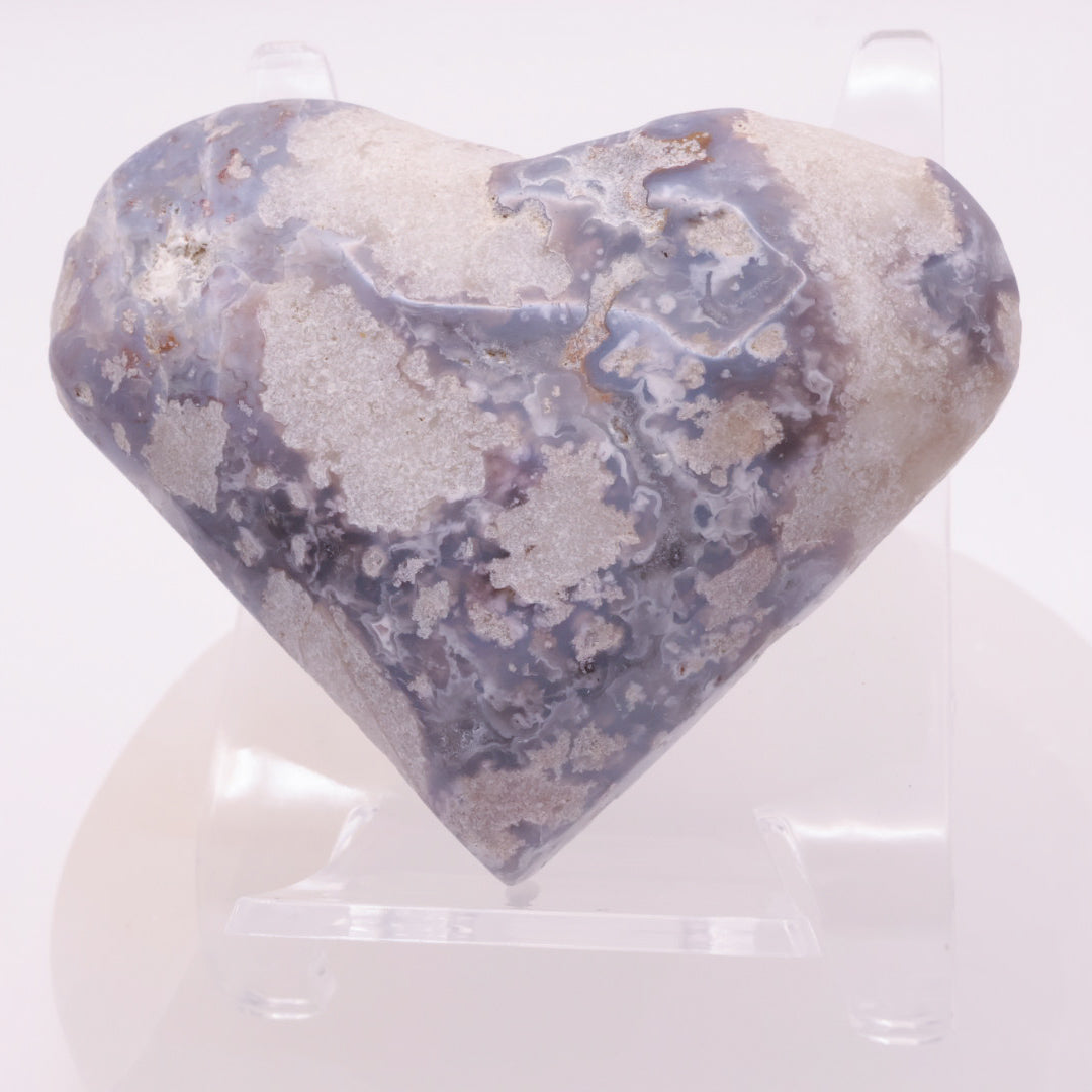 Purple Vug Agate Heart 146g Medium Size 8cm | #3