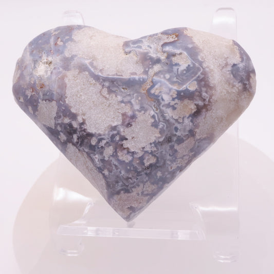 Purple Vug Agate Heart 146g Medium Size 8cm | #3