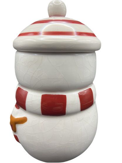 Novelty Ceramic Snowman Mug with Lid and Steam Holes
