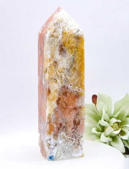 Orange Calcite/Apatite  Crystal Point Medium Size 11cm |  #2  222g
