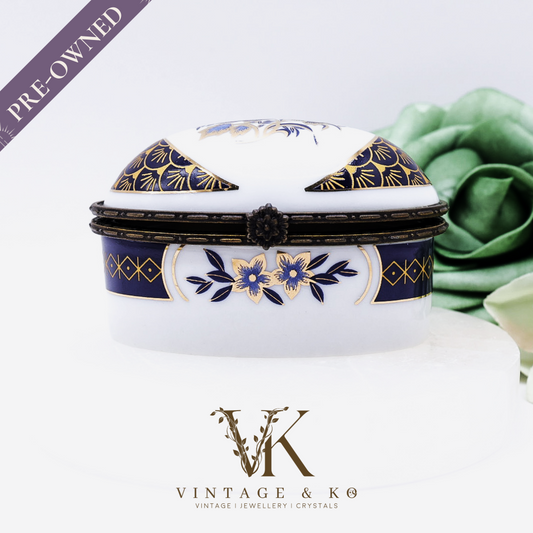 White Oval Porcelain Trinket Box