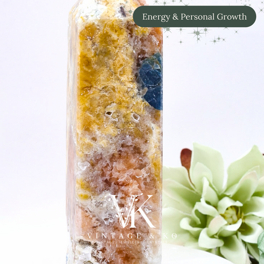 Orange Calcite/Apatite  Crystal Point Medium Size 11cm |  #2  222g