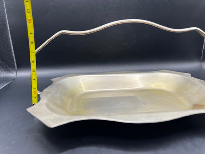 Vintage Goldcraft Anodised Aluminium Handled Bread Basket | Mid-Century Australian Serving Dish | Elegant Retro Fruit Bowl