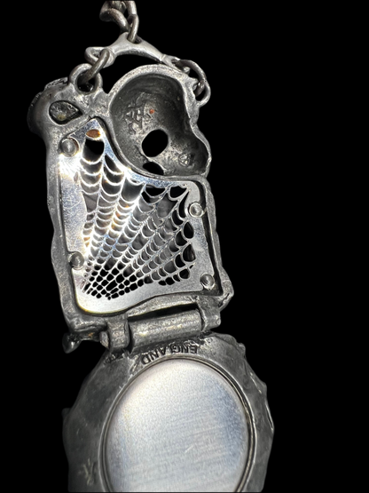 Victorian Gothic Watch – Alchemy Pewter with Skulls, Roses & Crystals