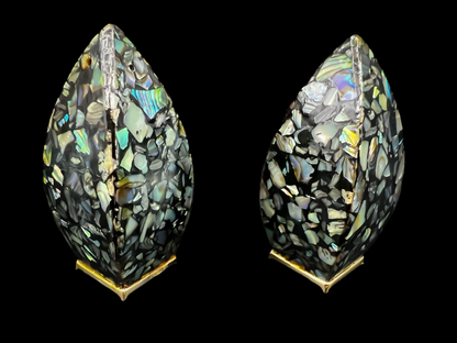 Vintage 1970s New Zealand Paua Shell Salt & Pepper Shakers