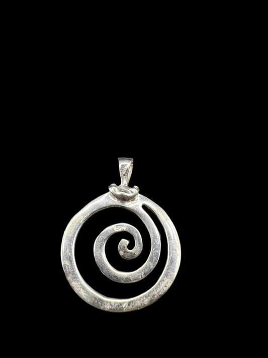925 Silver Swirl Pendant