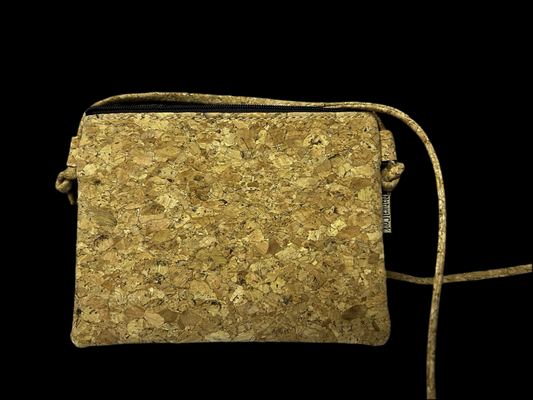 Vegan Eco Friendly Cork Crossbody, Tropical Casual Women’s Handbag With Strap