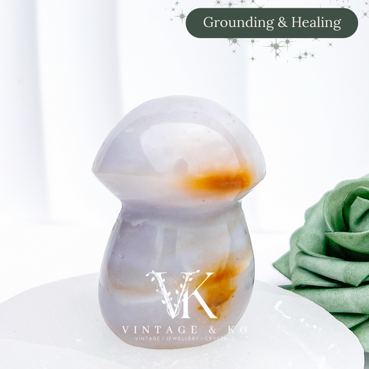 Jasper Mushroom Carving | #3 156g x 6.5cm