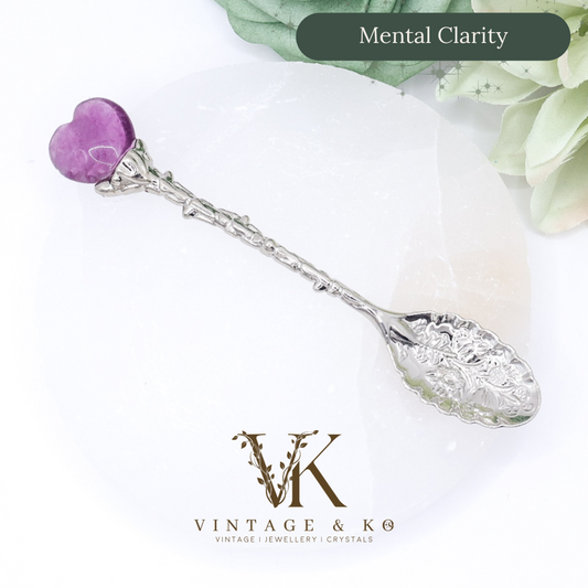 Single Witchy Genuine Crystal Coffee & Tea Spoon – Whimsical Decorative Gift