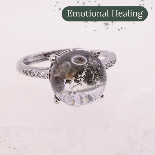 Garden Quartz Adjustable Ring ~ Green, Auburn & Yellow | #4