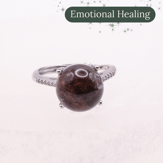 Garden Quartz Adjustable Ring ~ Burnt Orange | #8