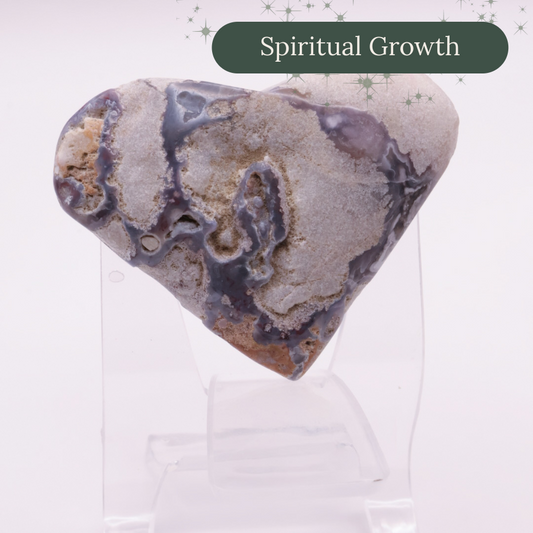 Purple Vug Agate Heart 83g Medium Size 7cm | #1
