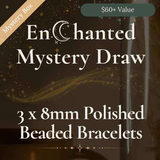 Enchanted Crystal Draw | 3 x Mystery 8mm Polished Beaded Stretch Bracelets