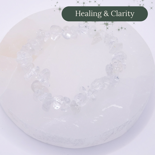 Clear Quartz Crystal Chip Stretch Bracelet