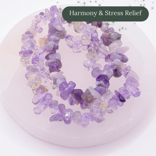 A Grade Amethyst Crystal Chip Bracelet