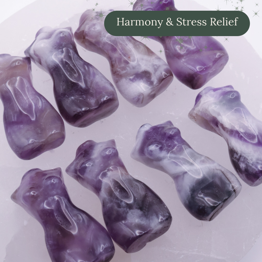 Small Purple Chevron Amethyst Goddess Carving 3cm | Intuitively Chosen