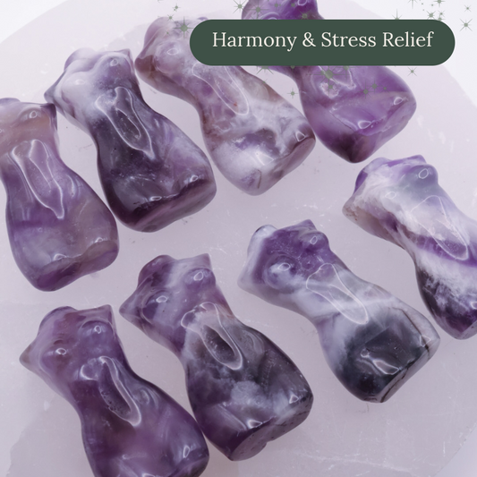 Small Purple Chevron Amethyst Goddess Carving 3cm | Intuitively Chosen