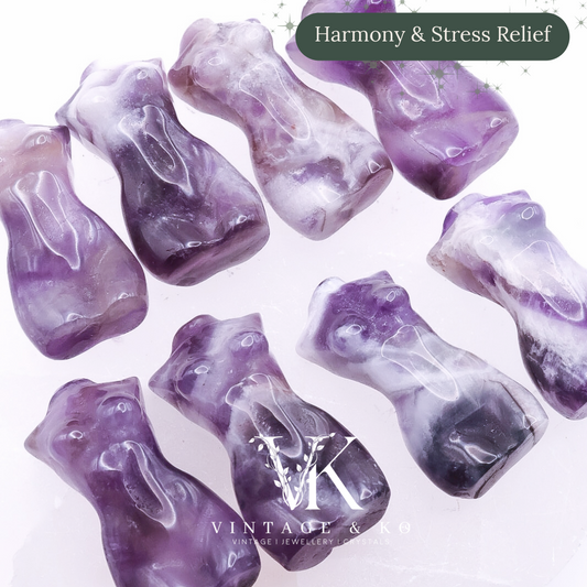 Small Purple Chevron Amethyst Goddess Carving 3cm | Intuitively Chosen