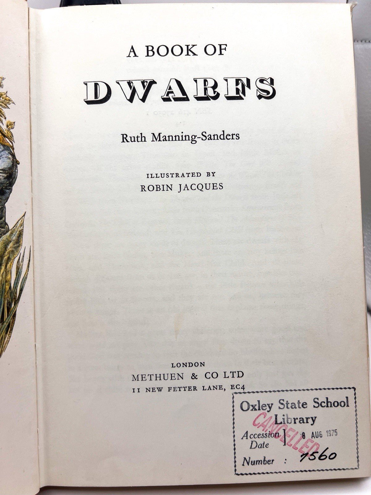 A Book of Dwarfs by Ruth Manning - Sanders | With Original Library Checkout Slip (1975–1984)
