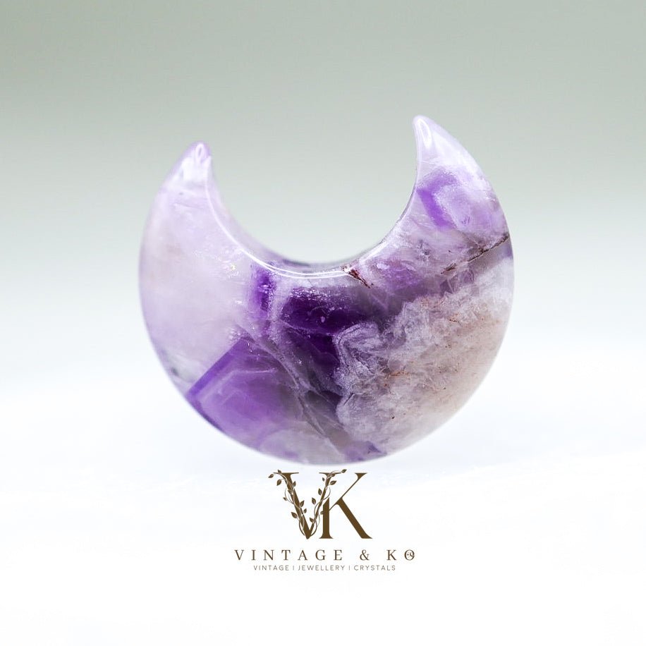 Air Vent Clip with Half Moon Chevron Amethyst